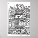 1616 Drawing of Cusco, Peru posters