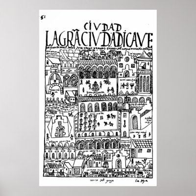 1616 Drawing of Cusco, Peru Poster by mb2003a