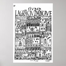 1616 Drawing of Cusco, Peru Poster