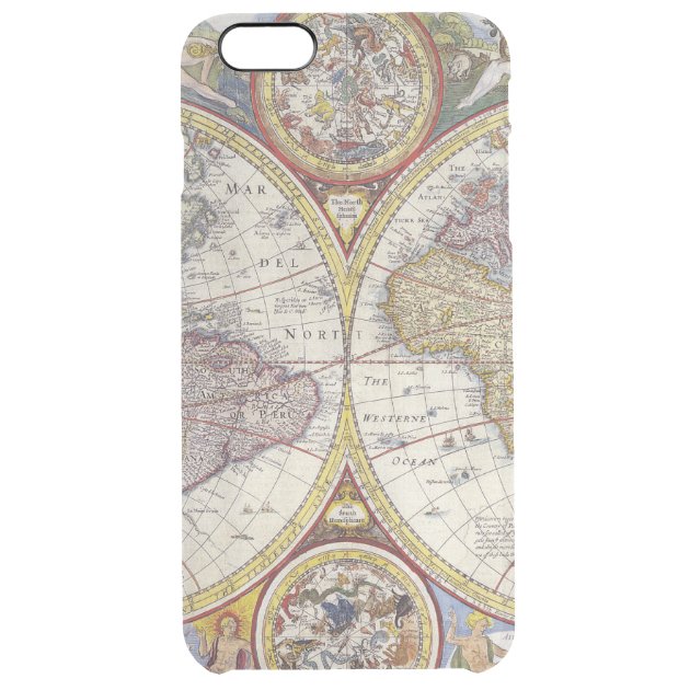 1626 Vintage World Map Uncommon Clearlyâ„¢ Deflector iPhone 6 Plus Case