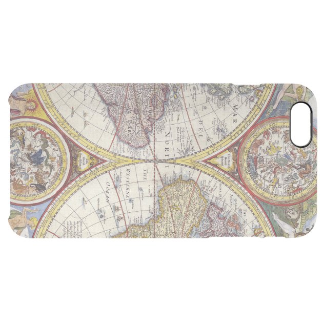1626 Vintage World Map Uncommon Clearlyâ„¢ Deflector iPhone 6 Plus Case-5