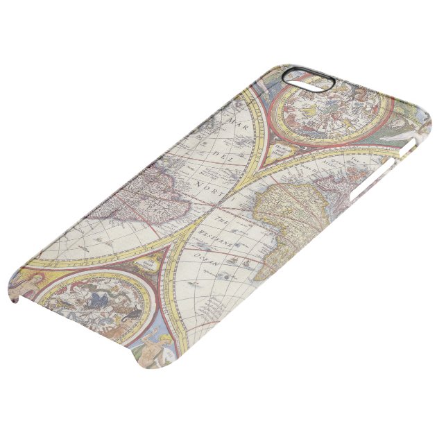 1626 Vintage World Map Uncommon Clearlyâ„¢ Deflector iPhone 6 Plus Case-4