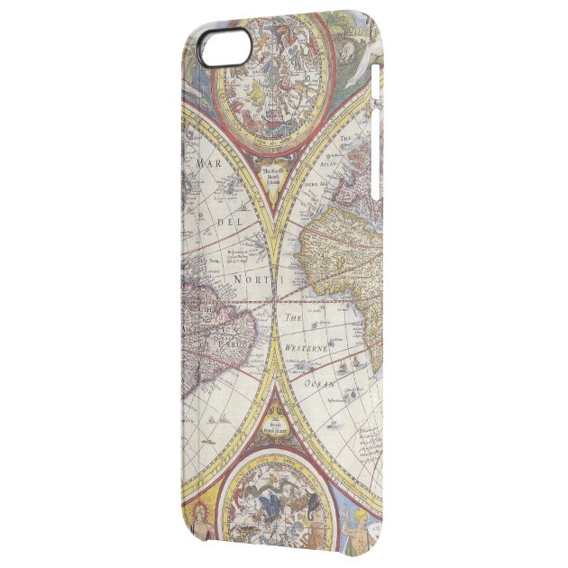 1626 Vintage World Map Uncommon Clearlyâ„¢ Deflector iPhone 6 Plus Case