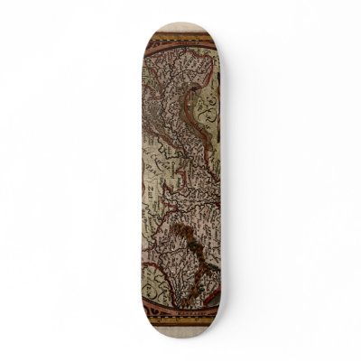 1631 Map: Geldria Ducatus by Mercator-Hondius Skateboard Deck by ZephyrusBooks
