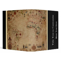 1633 Atantic Ocean Portolan Chart - Pascoal Roiz Vinyl Binder