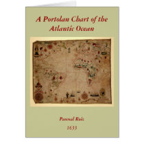1633 Atantic Ocean Portolan Chart - Pascoal Roiz Card