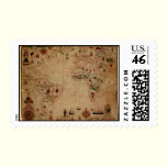 1633 Atantic Ocean Portolan Chart - Pascoal Roiz stamps
