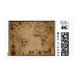 1633 Atantic Ocean Portolan Chart - Pascoal Roiz Stamp