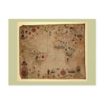 1633 Atantic Ocean Portolan Chart - Pascoal Roiz Post Card