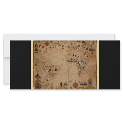 1633 Atantic Ocean Portolan Chart - Pascoal Roiz Customized Rack Card by ZephyrusBooks