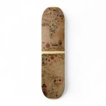 1633 Atantic Ocean Portolan Chart - Pascoal Roiz Skate Board Decks