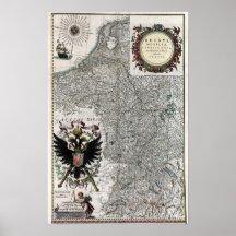 1634 Rhine and Moselle River Map Posters