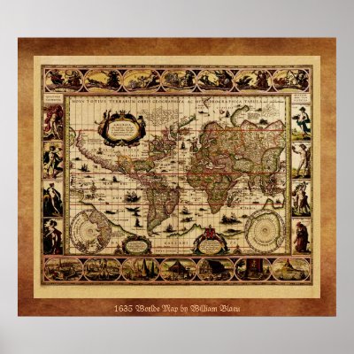 1635 Old World Map Poster