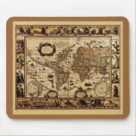 1635 World Map by Willem Blaeu Mousepad