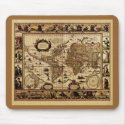 1635 World Map by Willem Blaeu Mousepad
