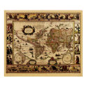 1635 World Map Poster posters