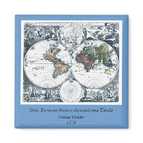 1658 Nicolao Visscher World Map magnets by ZephyrusBooks 1658 Nicolao Visscher World Map magnets