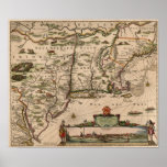 1683 Map of the Colonies Print
