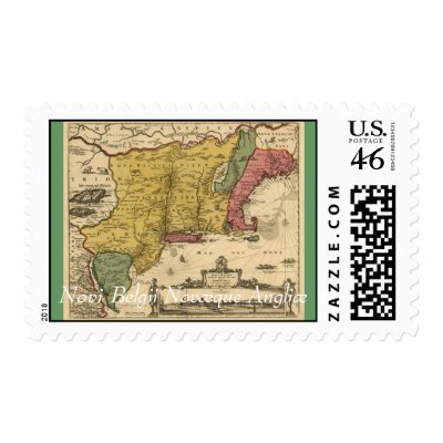 1685 Map: New Belgium, The New World, New England Postage by ZephyrusBooks