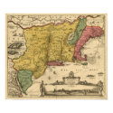 1685 Map: New Belgium, The New World, New England posters