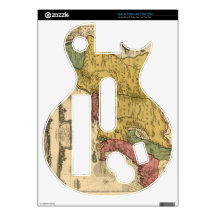 1685 Map - New Belgium, The New World, New England Guitar Hero Skin