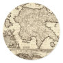 1688 Greece / Greek Peloponnesian Map Round Sticker
