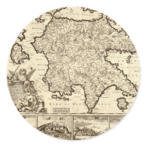 1688 Greece / Greek Peloponnesian Map stickers by ZephyrusBooks 1688 Greece / Greek Peloponnesian Map stickers