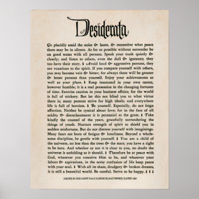 1692 - Desiderata Print by WayFarOut