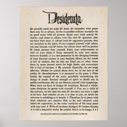 1692 - Desiderata Print
