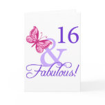 16 And Fabulous Birthday Greeting Card