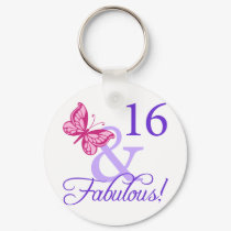 16 And Fabulous Birthday keychains