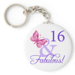 16 And Fabulous Birthday keychains