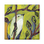 16 Birds, No 10 - Square Magnet magnets