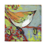 16 Birds, No 15 - Square Magnet magnets
