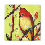 16 Birds, No 3 - Square Magnet magnets
