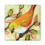16 Birds, No 4 - Square Magnet magnets