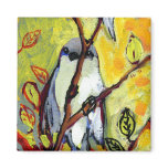16 Birds, No 5 - Square Magnet magnets