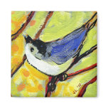 16 Birds, No 6 - Square Magnet magnets