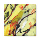 16 Birds, No 7 - Square Magnet magnets
