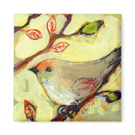 16 Birds, No 8 - Square Magnet magnets