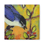 16 Birds, No 9 - Square Magnet magnets