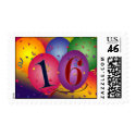 16 Birthday Balloons! stamp