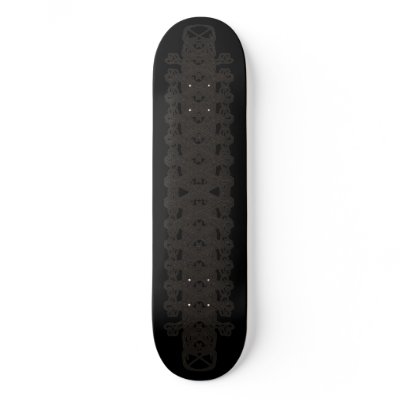 16 Bone Heads on a Live Guys Bone Black Plank Skate Decks by SheckShe