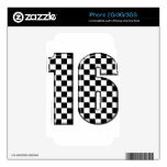 16 checkered auto racing number iPhone 3 skins
