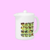 16 Chicken Families teapots