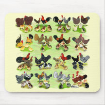 16 Chicken Families Mousepads