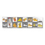 16 Dogs Illustration Grey Sticker 6 Bumper Stickers