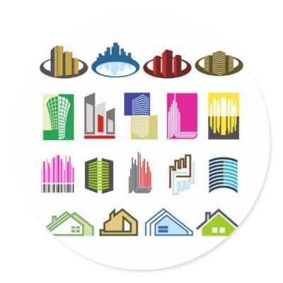 16-Free-Real-Estate-Vector-Logo-types Round Sticker by CreativeColours