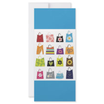 16 Free Vector Shopping Bags Full Color Rack Card