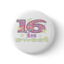 16 is Sweet Pinback Buttons